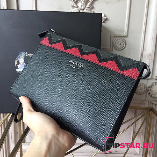 PRADA Leather Clutch Bag 4284 - 1