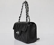 Chanel Caviar Leather Flap Bag With Silver Hardware Black  - 3