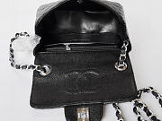 Chanel Caviar Leather Flap Bag With Silver Hardware Black  - 6