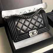 Chanel Quilted Calfskin Large Boy Bag Black A14042 VS02171 - 2