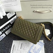 Chanel Quilted Caviar Medium Boy Bag Green A67086 VS09827 - 6