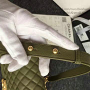 Chanel Quilted Caviar Medium Boy Bag Green A67086 VS09827 - 3