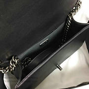 Chanel Snake Embossed Boy Bag With Top Handle Black Silver A14041 VS06643 - 3