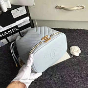 Chanel Lambskin Drawstring Bucket Bag Light Blue A91885 VS04854 - 3
