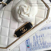 Chanel Lambskin And Calfskin Flap Bag White A91836 VS08209 - 6