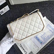 Chanel Lambskin And Calfskin Flap Bag White A91836 VS08209 - 5