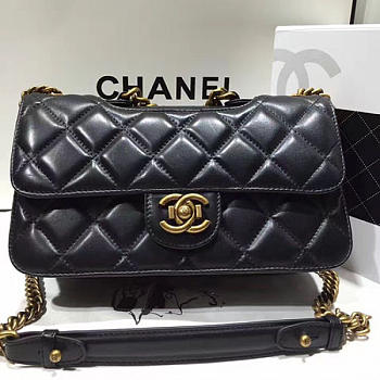 Chanel Quilted Calfskin Perfect Edge Bag Gold Black A14041 Vs02054