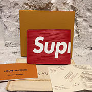 louis vuitton supreme pocket wallet 3803 red - 1