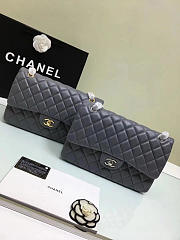 Chanel Lambskin Leather Flap Bag Gold/Silver Grey 30cm - 6