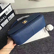 Chanel Grained Calfskin Large Top Handle Flap Bag Blue A93757 VS02159 - 6