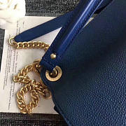 Chanel Grained Calfskin Large Top Handle Flap Bag Blue A93757 VS02159 - 5