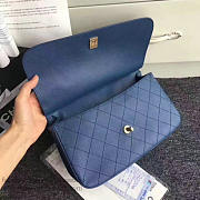 Chanel Grained Calfskin Large Top Handle Flap Bag Blue A93757 VS02159 - 3