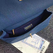 Chanel Grained Calfskin Large Top Handle Flap Bag Blue A93757 VS02159 - 2