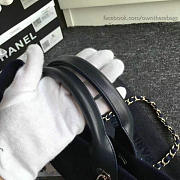 Chanel Canvas And Sequins Shopping Bag (Blue) - 5