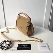 Chanel Grained Calfskin Mini Top Handle Flap Bag Beige A93756 VS06010 - 3