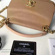 Chanel Grained Calfskin Mini Top Handle Flap Bag Beige A93756 VS06010 - 5