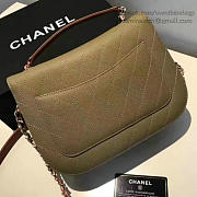 Chanel Grained Calfskin Flap Bag With Top Handle Green A93633 VS09198 - 6