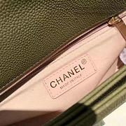 Chanel Grained Calfskin Flap Bag With Top Handle Green A93633 VS09198 - 2