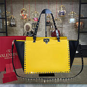 CohotBag valentino rockstud handbag black with yellow - 1