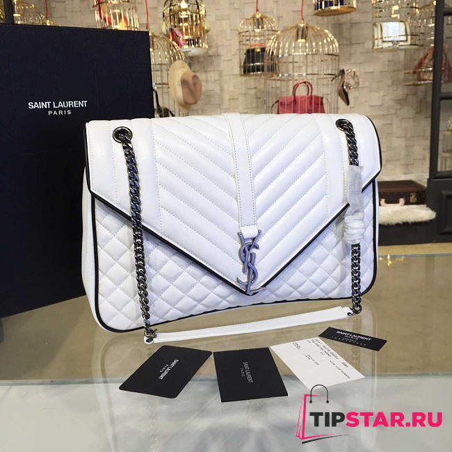 YSL Envelop Satchel Large (White) 4810 - 1