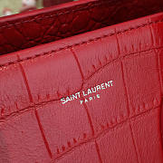 YSL Sac De Jour Crocodile Embossed Leather | Red - 3