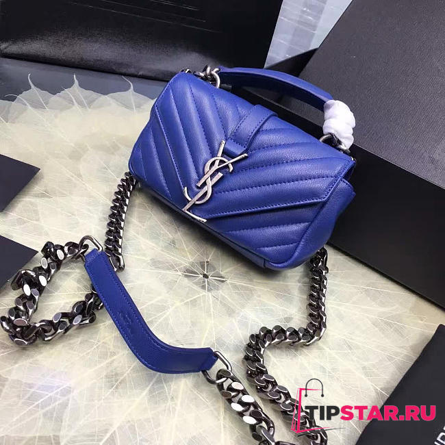 YSL Quilted Monogram College (Blue) 5070 - 1