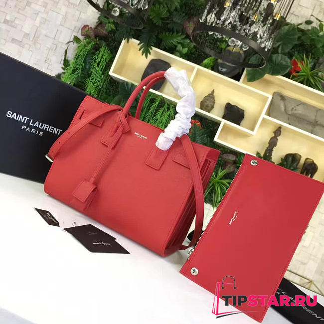 YSL Sac De Jour In Grained Leather (Red) 5135 - 1