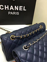 Chanel Calfskin Leather Flap Bag Gold/Silver Royal Blue 25cm - 2