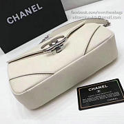 Chanel Calfskin Chevron Flap Bag White A93774 VS06416 - 2