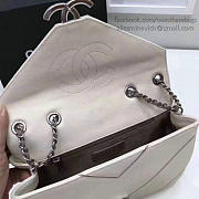 Chanel Calfskin Chevron Flap Bag White A93774 VS06416 - 3