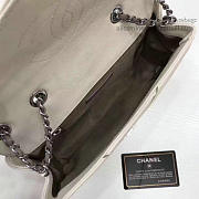 Chanel Calfskin Chevron Flap Bag White A93774 VS06416 - 4