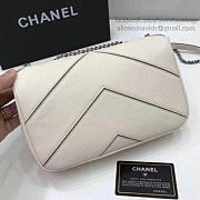 Chanel Calfskin Chevron Flap Bag White A93774 VS06416 - 5