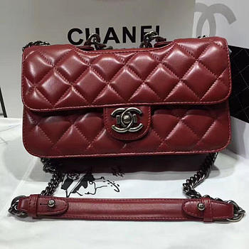 Chanel Quilted Calfskin Perfect Edge Bag Red Silver A14041 VS01256