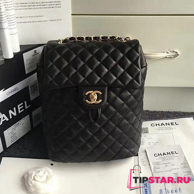 chanel caviar quilted lambskin backpack black gold hardware 170302 vs04228 - 1