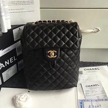 chanel caviar quilted lambskin backpack black gold hardware 170302 vs04228