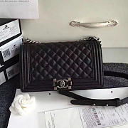 CHANEL Quilted Caviar Medium Boy Bag Black 180301 VS06570 - 1