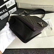 CHANEL Quilted Caviar Medium Boy Bag Black 180301 VS06570 - 4
