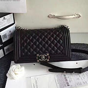 CHANEL Quilted Caviar Medium Boy Bag Black 180301 VS06570 - 3