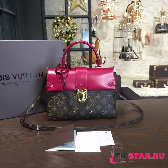 LV monogram one handle flap bag mm rose 3302 - 1