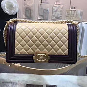 Chanel Beige Quilted Lambskin Medium Boy Bag A67086 VS04771 - 2