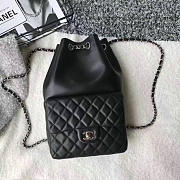 chanel large lambskin drawstring backpack in seoul bag black 010402 vs07736 - 1