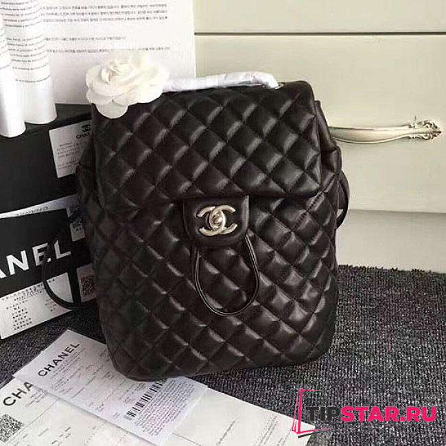 chanel caviar quilted lambskin backpack black silver hardware 170302 vs06576 - 1