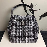 Chanel Black/White Tweed Bucket Bag A13042 VS05802 - 1