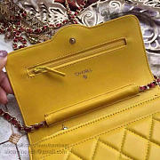 chanel lambskin mini chain wallet yellow a81024 vs00762 - 4