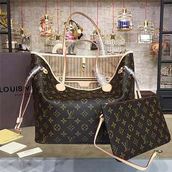 LV Neverfull MM Monogram Beige M40995 31x28x14cm