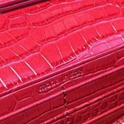 YSL Monogram Kate Crocodile Embossed Shiny Leather Red 4763 - 5
