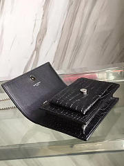 YSL Sunset Chain Wallet In Crocodile Embossed Shiny Leather 4843 - 5