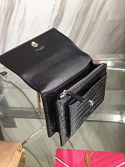 YSL Sunset Chain Wallet In Crocodile Embossed Shiny Leather 4843 - 4