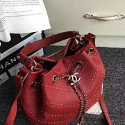 Chanel Calfskin Bucket Bag Red A93597 VS04761 - 5