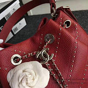 Chanel Calfskin Bucket Bag Red A93597 VS04761 - 6